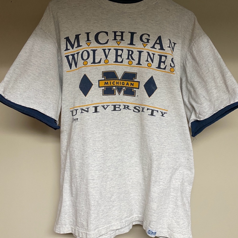 Vintage Michigan Wolverines Double Sleeve Tee